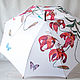 Order Umbrella cane with hand painted Lilies and Butterflies. UmbrellaFineArt. Livemaster. . Umbrellas Фото №3