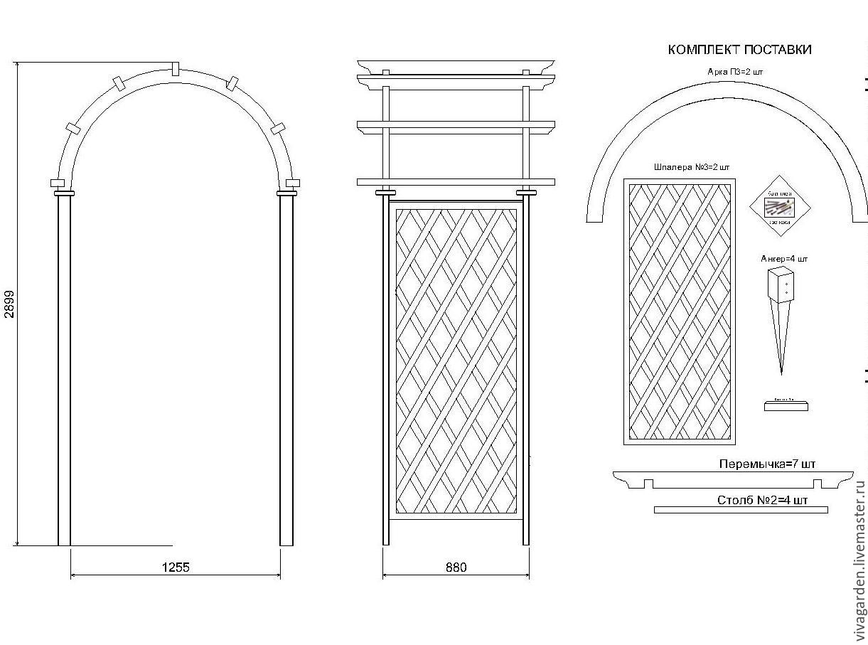 Схема изготовления перголы