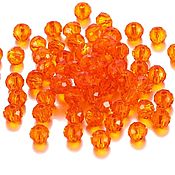 Материалы для творчества handmade. Livemaster - original item Glass beads with a cut of 3*4 mm, orange faceted beads. Handmade.