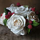 Композиция с розами и малиной из полимерной глины, Композиции, Саранск,  Фото №1
