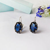 Украшения handmade. Livemaster - original item Silver earrings. Dark blue spinel.. Handmade.