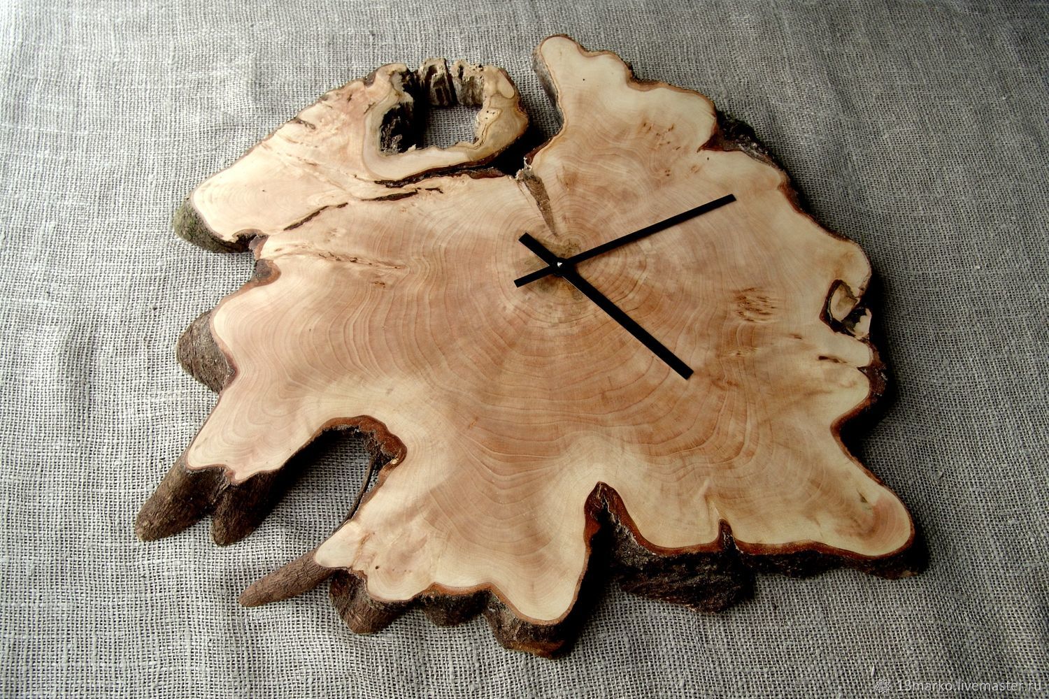 Wall clock made of capa alder, Watch, Moscow,  Фото №1