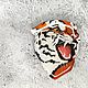 Orange brooch 'Tiger, year of the tiger, growling, new 2022'. Brooches. greenfox-23. My Livemaster. Фото №6
