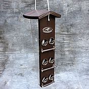Дача и сад handmade. Livemaster - original item A bird feeder made of wood with dispensers 