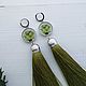 Earrings with silk tassels Artichoke. Tassel earrings. Linda (LKdesign). Online shopping on My Livemaster.  Фото №2