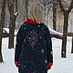 Теплое льняное пальто с эксклюзивной росписью. Пальто. Maya Moliq. Ярмарка Мастеров.  Фото №4