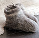 Chuni sheep wool (gray) No. №1, Slippers, Nalchik,  Фото №1