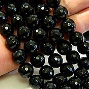 Tourmaline (Sherl) black with a jewelry cut. thread