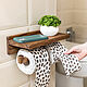 Toilet paper holder for two rolls of light oak, Holders, Moscow,  Фото №1