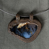 Украшения handmade. Livemaster - original item Copper pendant with agate moss No. №3.. Handmade.