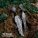 Order Silver angel earrings with Wings, Black onyx, wings. Shard Noir - handmade jewelry. Livemaster. . Stud earrings Фото №3