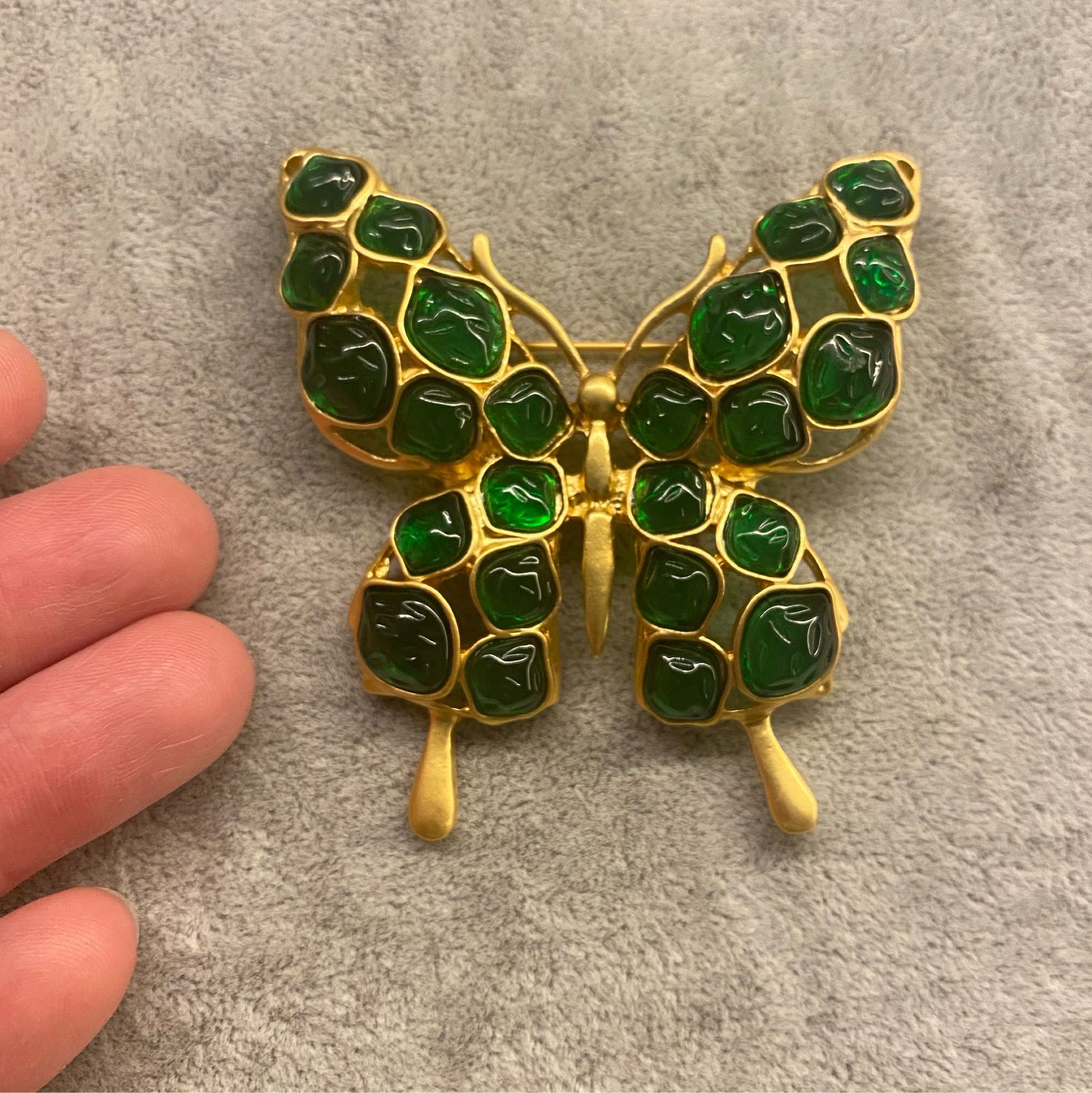 Винтаж: Брошь изумруд и рубин бабочка Trifari купить в интернет ...