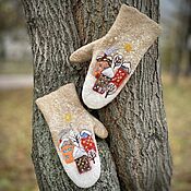 Аксессуары handmade. Livemaster - original item Felted mittens Warm winter women`s mittens. Handmade.
