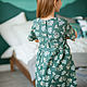 Linen dress for girls Lydia emerald color with print. Childrens Dress. molinialife. My Livemaster. Фото №4