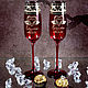 Рубиновая свадьба бокалы для шампанского подарок на годовщина свадьбы, Бокалы, Иваново,  Фото №1