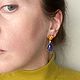 Винтаж: Крупные золотые серьги с танзанитами и цитринами. Серьги винтажные. AntiqueBird. Ярмарка Мастеров.  Фото №5