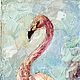Картина Фламинго розовый маслом в деревянной  раме. Картины. Галерея картин Юлии Лазаревой. Ярмарка Мастеров.  Фото №4