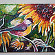 Framed Picture Sunflower Bird Oil Painting as a gift. Pictures. Svetlana Samsonova. My Livemaster. Фото №6