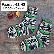 Аксессуары handmade. Livemaster - original item Artem knitted woolen socks for men color camouflage green. Handmade.