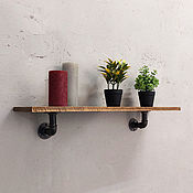 Для дома и интерьера handmade. Livemaster - original item Copy of Industrial style wall shelf made of wood and pipes.. Handmade.