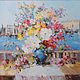  Bouquet in a blue vase. Painting, Pictures, Kiev,  Фото №1