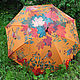 Umbrella-cane with a cover 'Birds among maple and rowan leaves', Umbrellas, St. Petersburg,  Фото №1