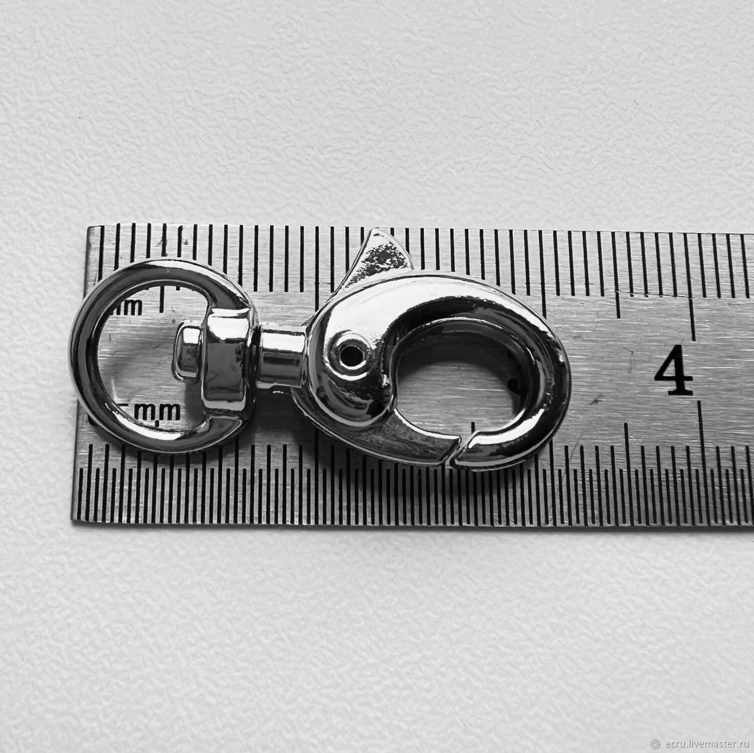 Замок карабин 30 мм, родиевый, Южная Корея купить в интернет-магазине ...