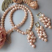 Украшения handmade. Livemaster - original item Copy of Set .  necklace earrings pearl. Handmade.
