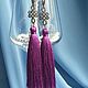 Earring of the brush with the Mystical amulet node. Tassel earrings. Jewelry Elena. My Livemaster. Фото №5