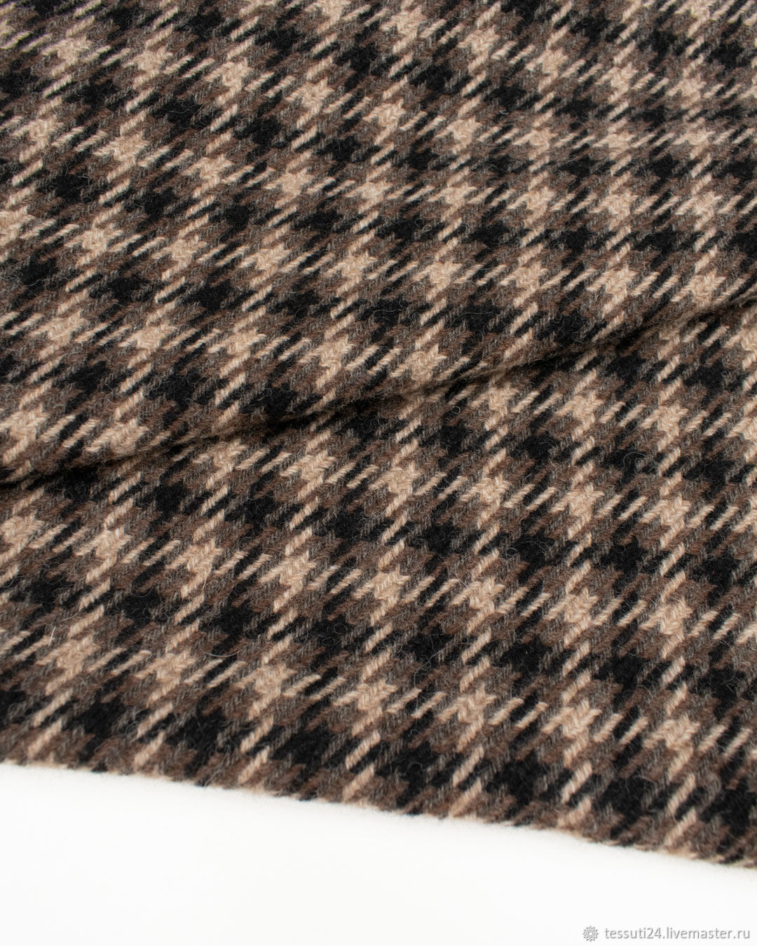 Итальянская пальтовая ткань гусиная лапка в клетку купить в интернет ...