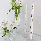 Сувениры и подарки handmade. Livemaster - original item Handmade Candles with Painted Canteens for Home and Interior White. Handmade.