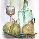 Watercolor. Still life. PEAR, Pictures, Moscow,  Фото №1