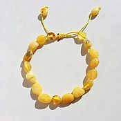 Украшения handmade. Livemaster - original item Amber bracelet for women yellow braided beads No. №8. Handmade.