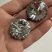 Винтаж handmade. Livemaster - original item Buttons vintage: Two large buttons Swarovski crystals. Handmade.