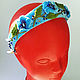 Velvet rim with Blue poppies flowers. Headband. ArtelL. My Livemaster. Фото №6