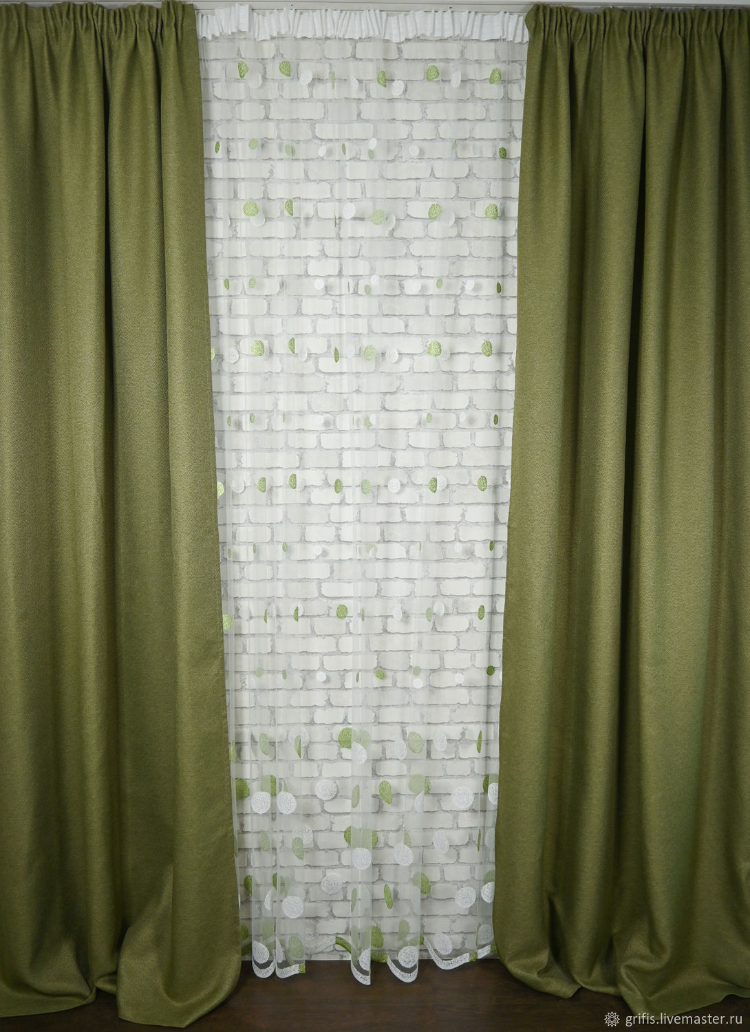 Шторы: блэкаут рогожка темно-зеленые, 2шт*150*275 и др. размеры купить ...