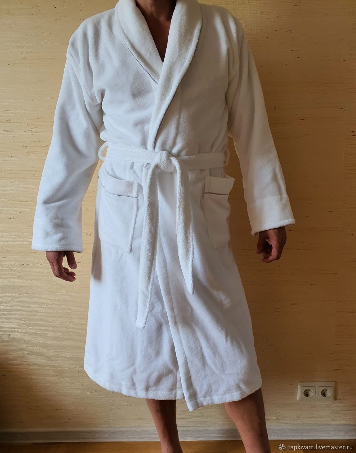 Terry dressing gown white velour-mahra, Robes, Moscow,  Фото №1