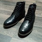 Обувь ручной работы handmade. Livemaster - original item Men`s shoes made of genuine ostrich leather, custom made!. Handmade.