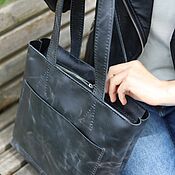 Сумки и аксессуары handmade. Livemaster - original item Leather ladies handbag handmade black. Handmade.