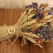 Цветы и флористика handmade. Livemaster - original item A bunch of guardian Thistle .marjoram. wheat. cornflowers.Hypericum.. Handmade.