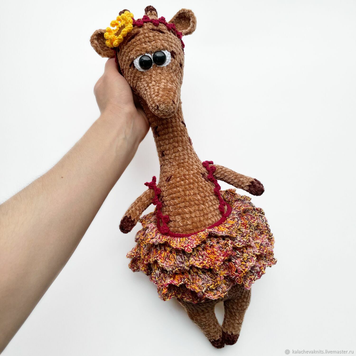 Мягкая игрушка плюшевый жираф / детская вязаная игрушка в подарок, Мягкие игрушки, Тула,  Фото №1