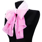 Винтаж handmade. Livemaster - original item 160h60 cm. Delicate pink scarf with a 