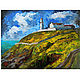 Oil painting lighthouse painting thunderstorm seascape sea oil, Pictures, St. Petersburg,  Фото №1