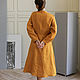 Mustard linen dress with a stand-up collar. Dresses. molinialife. My Livemaster. Фото №5