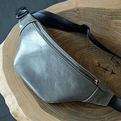 Сумки и аксессуары handmade. Livemaster - original item Banana Belt Leather Bag (Simplified). Grey. Handmade.