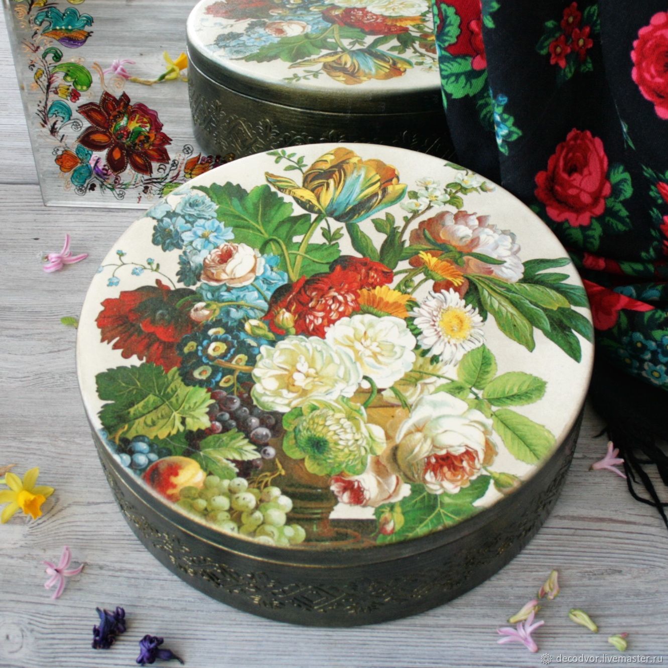 Большая шкатулка 30 см Роскошный букет купить в интернет-магазине ...