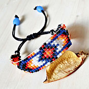 Украшения handmade. Livemaster - original item Thin braided beaded bracelet Blue Evil Eye bracelet. Handmade.