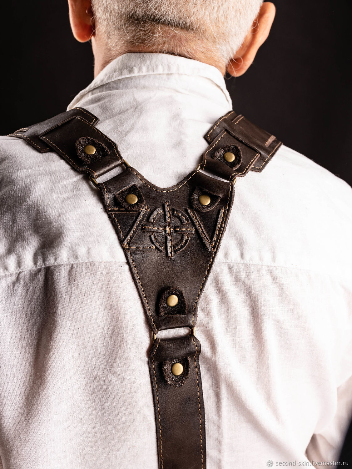 Кожаные подтяжки коричневые Z0V в интернет-магазине Ярмарка Мастеров по ...