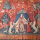Ткань льняная Купон 55 см Дама с единорогом Средневековый гобелен, Ткани, Сергиев Посад,  Фото №1