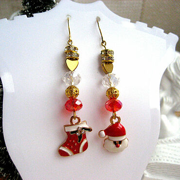 Украшения ручной работы. Ярмарка Мастеров - ручная работа Серьги новогодние. Handmade.